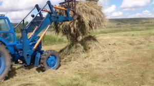 Самодельные вилы на КУН, Толкаем валки