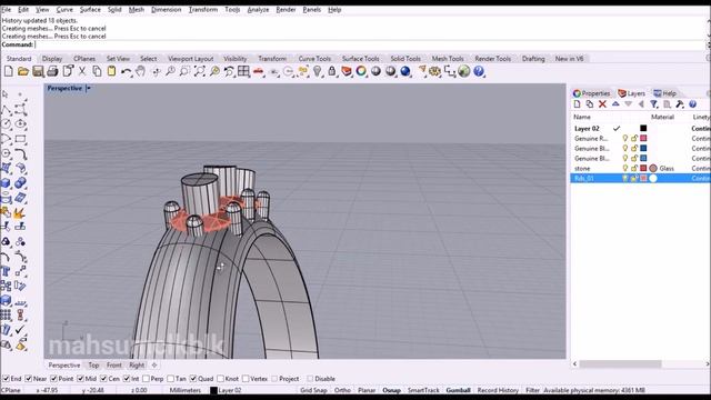 How to modeling 3 Stones Ring using Rhinoceros 6 смотреть онлайн