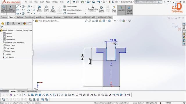 SolidWorks Tutorial for beginners Exercise 08 - simple steps смотреть онлайн