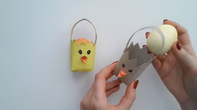 Корзиночки для яиц Цыплёнок! Пасхальные поделки своими руками! смотреть онлайн