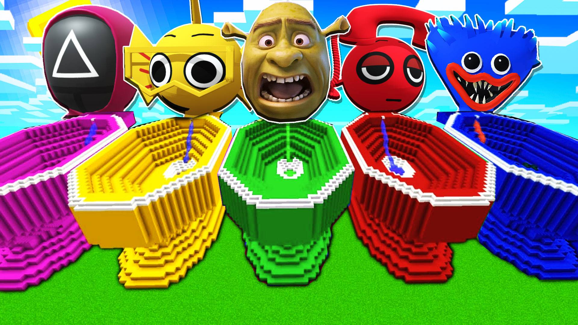 ВЫЖИВАНИЕ ВНУТРИ ТУАЛЕТОВ СПРУНКИ, ШРЕК 5, ПОППИ ПЛЕЙТАЙМ, ИГРА В КАЛЬМАРА В МАЙНКРАФТ смотреть онлайн