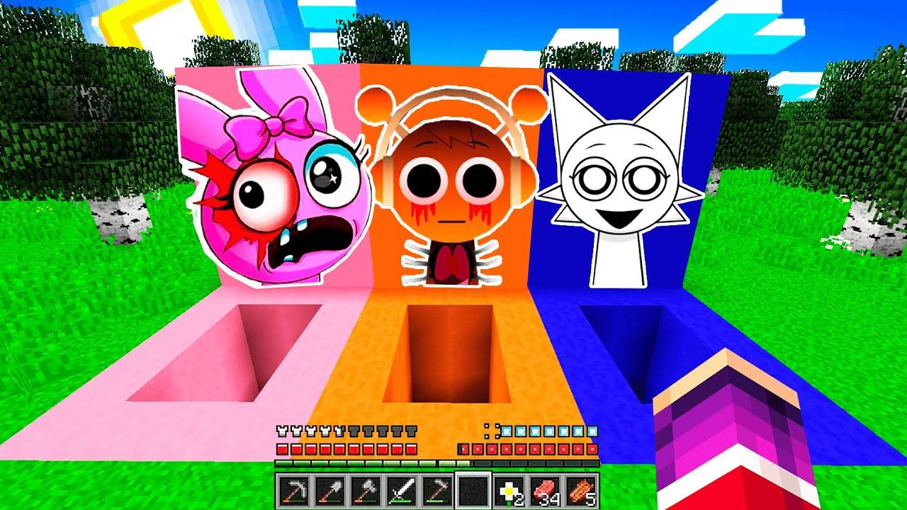 ВЫБЕРИ ПРАВИЛЬНУЮ ЯМУ СПРУНКИ В МАЙНКРАФТ! Sprunki Incredibox Хоррор смотреть онлайн