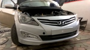 Как снять передний бампер Хендай Солярис