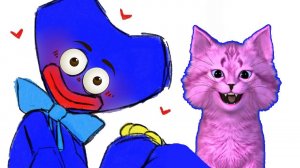 КОТЕНОК АБИ СПАСАЕТ ШЕЮ Poppy Playtime 🐶 draw one part draw puzzle #46