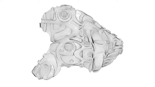 zbrush speed sculpt - Totemic Face #11, rendering with cinema 4d. смотреть онлайн