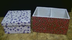 2 Идеи декора коробок бумагой . Декор картонных коробок для дома .