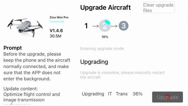 Hubsan Zino Mini Pro Drone's New Firmware V1.2.1 HD018F Download To Transmitter & Drone. Screen Rec