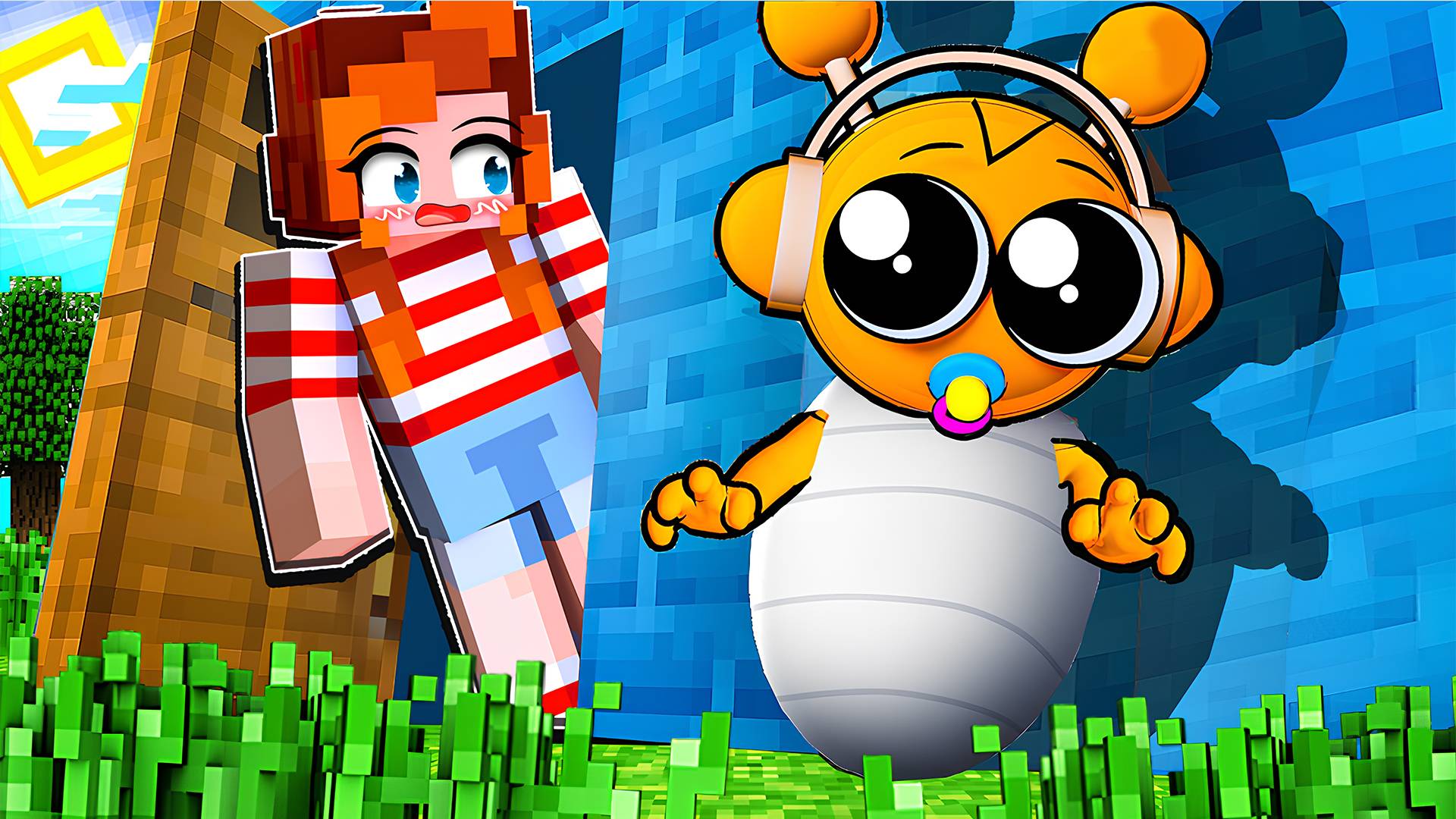 ШОК! НАМ ПОДКИНУЛИ СПРУНКИ РЕБЁНКА ПОД ДВЕРЬ! ЧТО ДЕЛАТЬ В МАЙНКРАФТ? смотреть онлайн