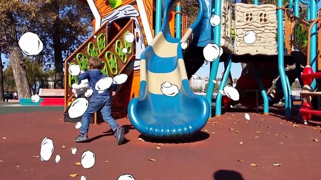 Huge Outdoor Playground for children Slides and Swings Kids activities with Mirik and Yarik смотреть онлайн