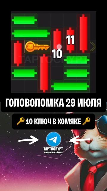 ГОЛОВОЛОМКА 29 ИЮЛЯ 🐹 @taptocrypt #hamsterkombat #хомячьибои #игры