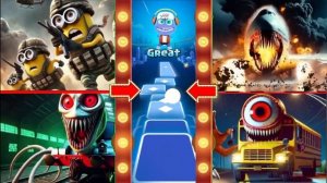 Солдат-миньон🆚ЗАРАЖЕННОЕ НЕБО🆚Паровозик Томас🆚 Монстр из школьного автобуса против Котенка-Крутящ