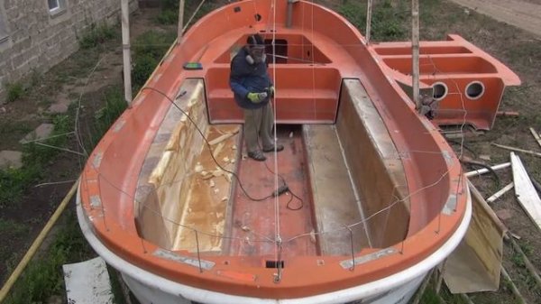 Строим классический катер из спас. шлюпки ч.4. +7 (928) 44-19-448 Вячеслав WhatsApp supkrd.ru