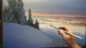 "Уединение" Зимний пейзаж. Акрил. Художник-композитор Юшкевич Виктор Н.