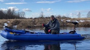 СПЛАВ по МАЛОЙ РЕКЕ в МАРТЕ! Рыбалка на СПИННИНГ! Ловля щуки на ДЖИГ! Обкатал БАЙДБОТ-1 под МОТОРОМ!