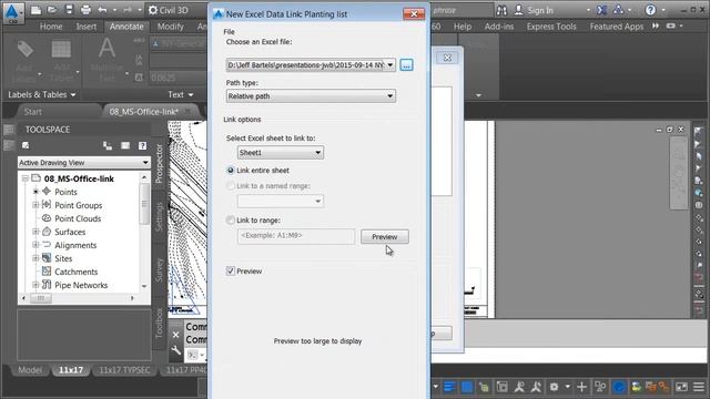 Linking MS Word & Excel files to Civil 3D drawings Advanced Road Design subassembly com смотреть онлайн