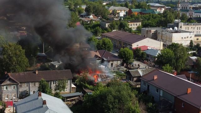 Пожар в частном секторе города Кунгур