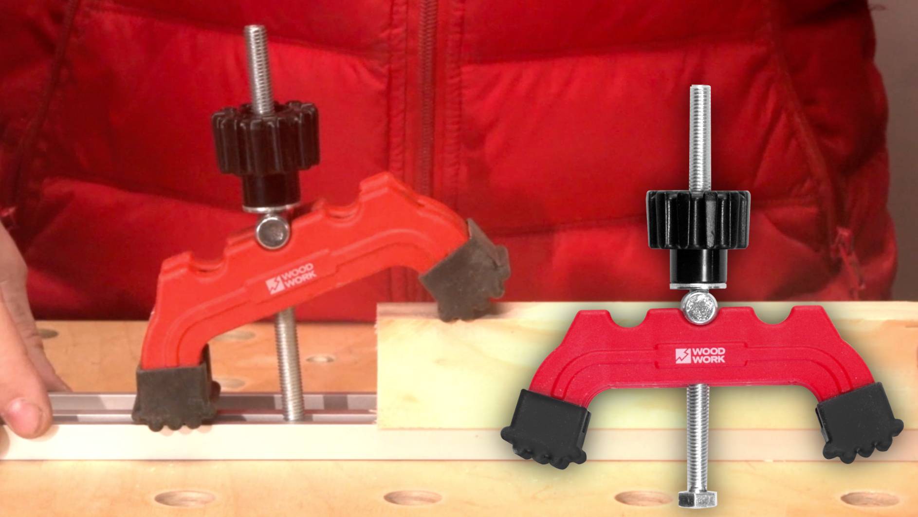 Как Т-образные прижимы СLM-007 фиксируют заготовки на поверхностях с отверстиями и пазами T-track смотреть онлайн