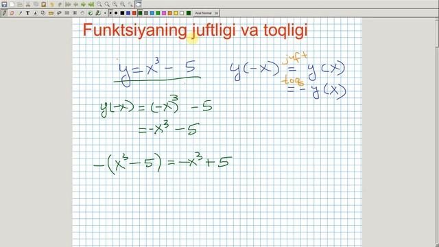 Funksiyaning Juftligi Va Toqligi. Algebra 9-sinf. 11-dars