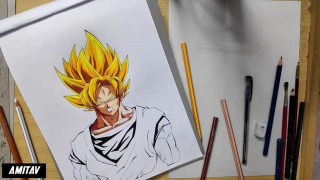 How To Draw GOKU Step By Step With Color Pencil | Tutorial || Part 2 || Dragon Ball Z Drawings