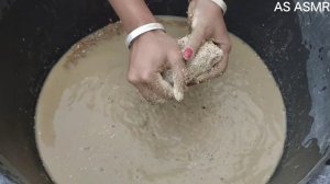 Asmr - New texture super gritty yellow sand cement dry water crumbling 🎉 HBD Jagdamba 🎂