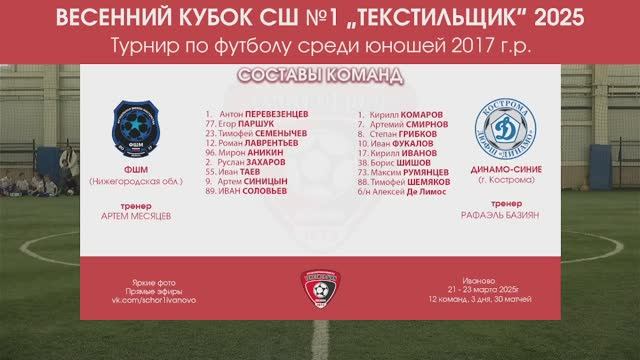 ФШМ 2017 VS Динамо Синие 2017 Ярославль (2025) 2игра