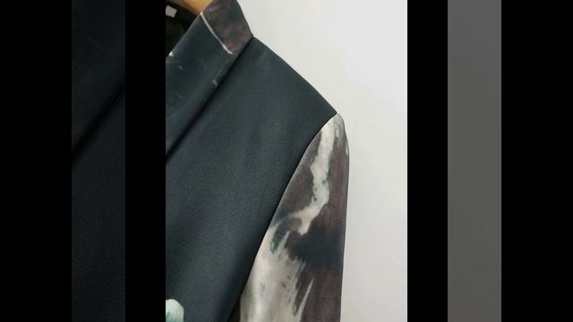 Women Button Blazer With Oil Painting Pattern Designer Suit In Arty Style Women Top Casual Or Forma