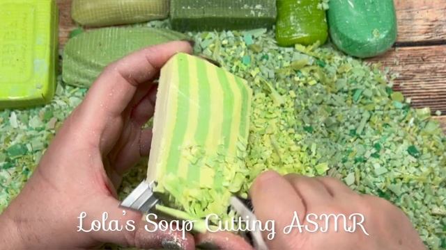 ASMR soap cube cutting! Lots of Green soap cubes! 💚💚💚 смотреть онлайн