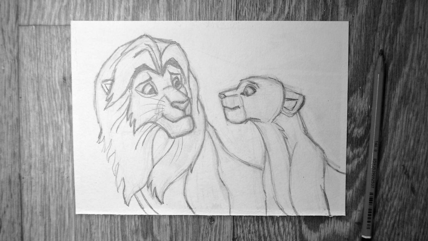 Как нарисовать льва из мультика Король лев. Часть 1 смотреть онлайн