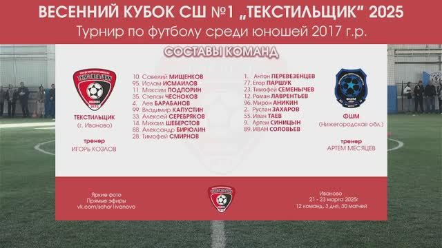 ФШМ 2017 VS Текстильщик Иваново (2025) 4игра