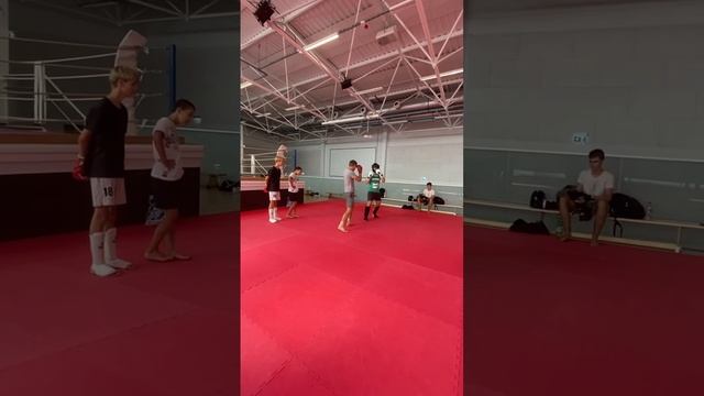 Отработка удара через лоукик в прыжке в голову с удержанием удара #boxing #бокс #thaiboxing #спорт смотреть онлайн