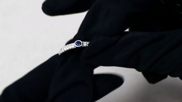 Серебряное кольцо AQUAMARINE с фианитом и гидротермальным сапфиром А68911АБ смотреть онлайн