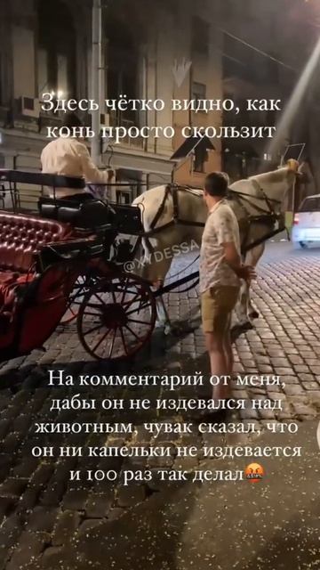 До того, как упасть, лошадь в Одессе перегородила парковку на Пушкинской смотреть онлайн