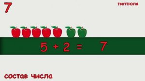 СОСТАВ ЧИСЛА 7🚚  Математика для детей-