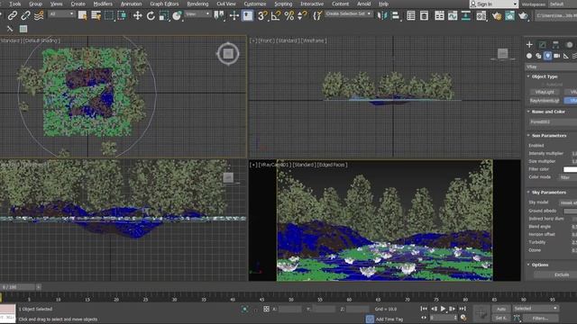 3ds Max: How To Create Realistic Forest 3d Environment With Itoo Software Forest Pack Pro & Vray смотреть онлайн