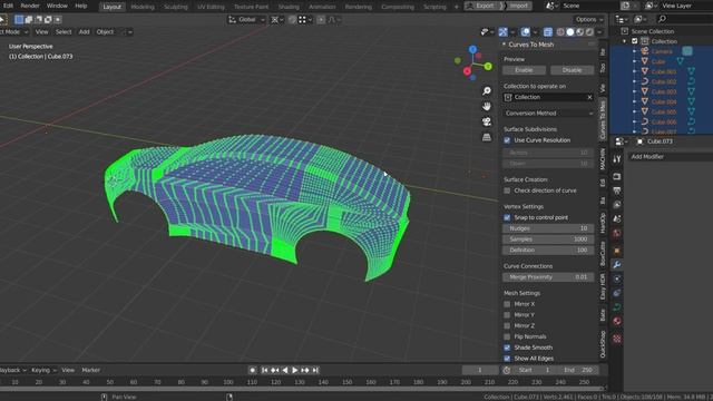 blender curves to mesh addone like nurbs car modeling смотреть онлайн