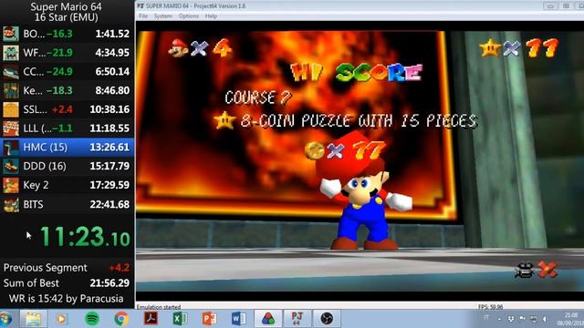 Super Mario 64 - 16 Star Speedrun (EMU) - 22:24.71 (Old PB) смотреть онлайн