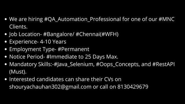 Automation Testing & Manual Testing Jobs 19th Oct| Manual Testing| Automation Testing| Freshers смотреть онлайн