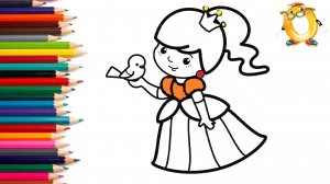 Мультик - раскраска для детей ПРИНЦЕССА. Учимся как просто нарисовать ПРИНЦЕССУ // ОБУЧАШКА ТВ