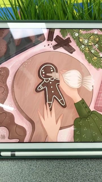 Мой имбирный пряник #illustration #иллюстратор #christmas #gingerbread #пряник #рождество #новыйгод смотреть онлайн