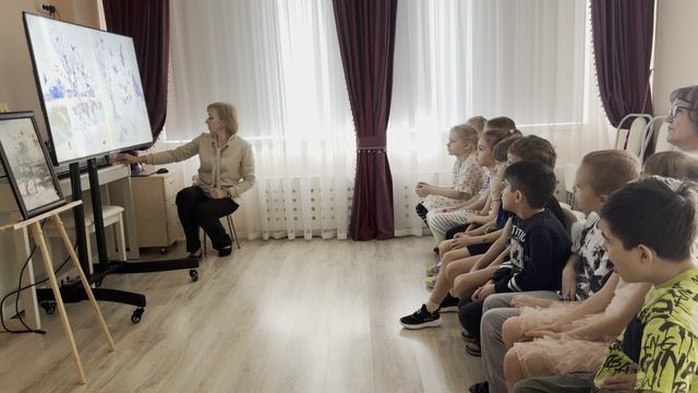 Слушание музыки "Картинная галерея". Подготовительная  группа "Ириски"