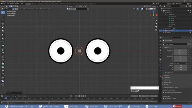 How to make a simplified 2D eye rig in Blender [2.92] смотреть онлайн