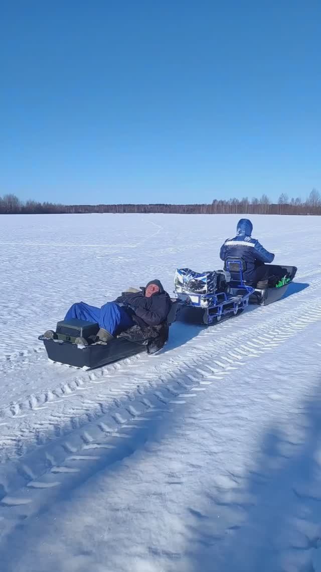 Мотобуксировщик толкач Альбатрос-XLV9! Гоним на рыбалку! Тестируем новый Снегоход! смотреть онлайн