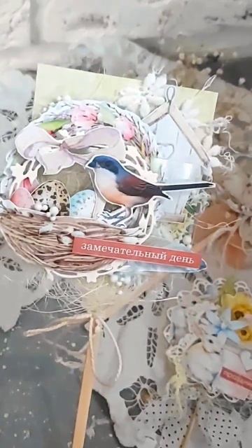 Пасхальные топперы на кулич своими руками #scrap #shots #скрапбукинг #творчество #happyeaster #diy