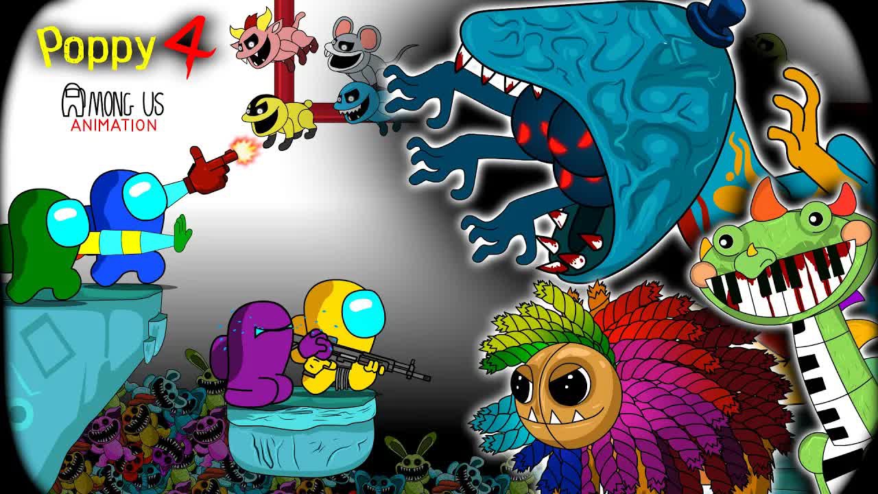 КРУТАЯ НОВАЯ СЕРИЯ Among us против Poppy Playtime и игры кальмара
