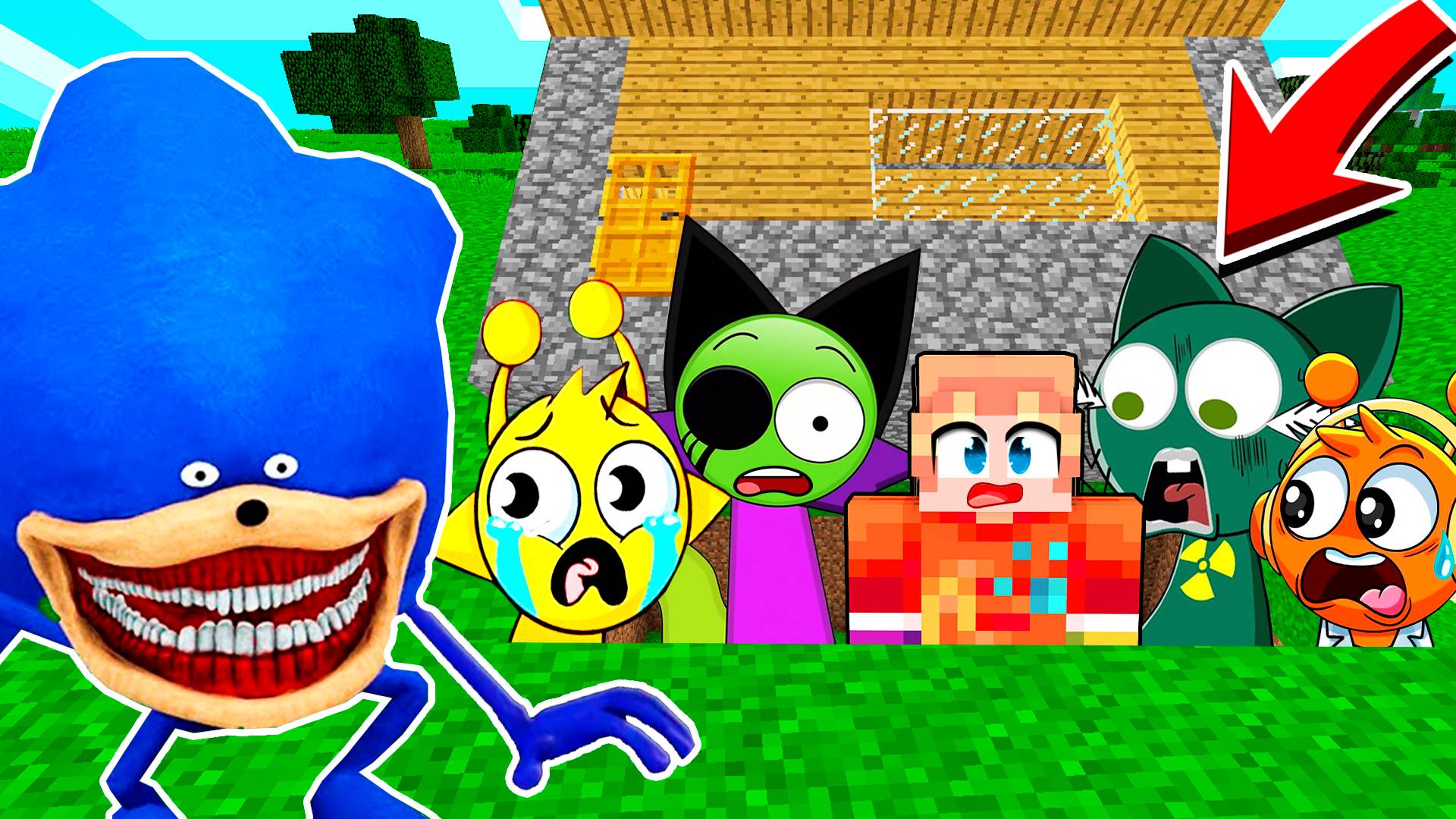 ВОВАН И СПРУНКИ СПРЯТАЛИСЬ ПОД ДОМОМ ОТ СОНИКА ТЕЙПС ХОРРОР В МАЙНКРАФТ смотреть онлайн