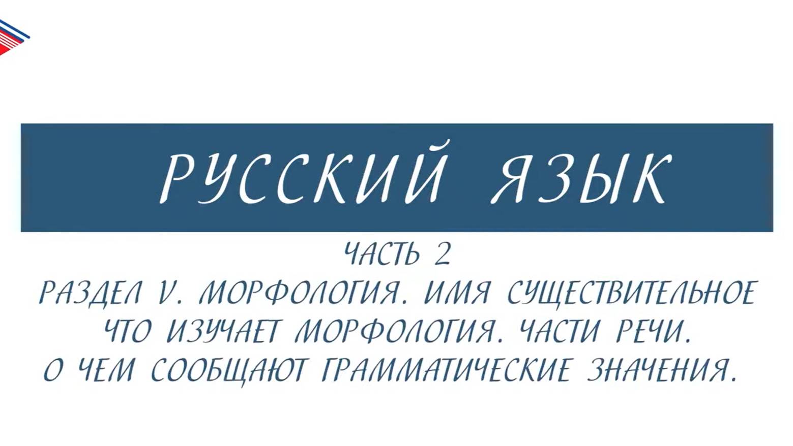 6 класс - Русский язык - Морфология. Части речи. О чём сообщают грамматические значения (Часть 2) смотреть онлайн