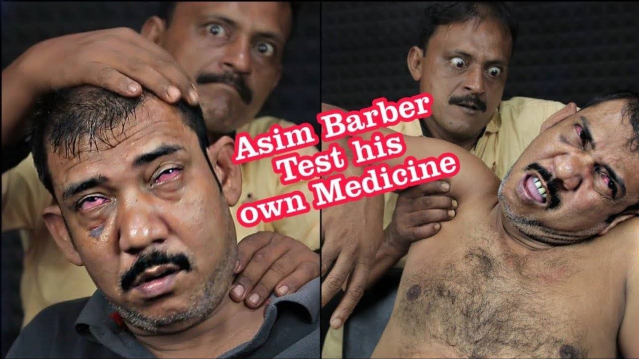 Asim Barber Test His Own Medicine ｜ Asim Barber Taking ASMR Head And Body Massage With Crunchy Crack смотреть онлайн