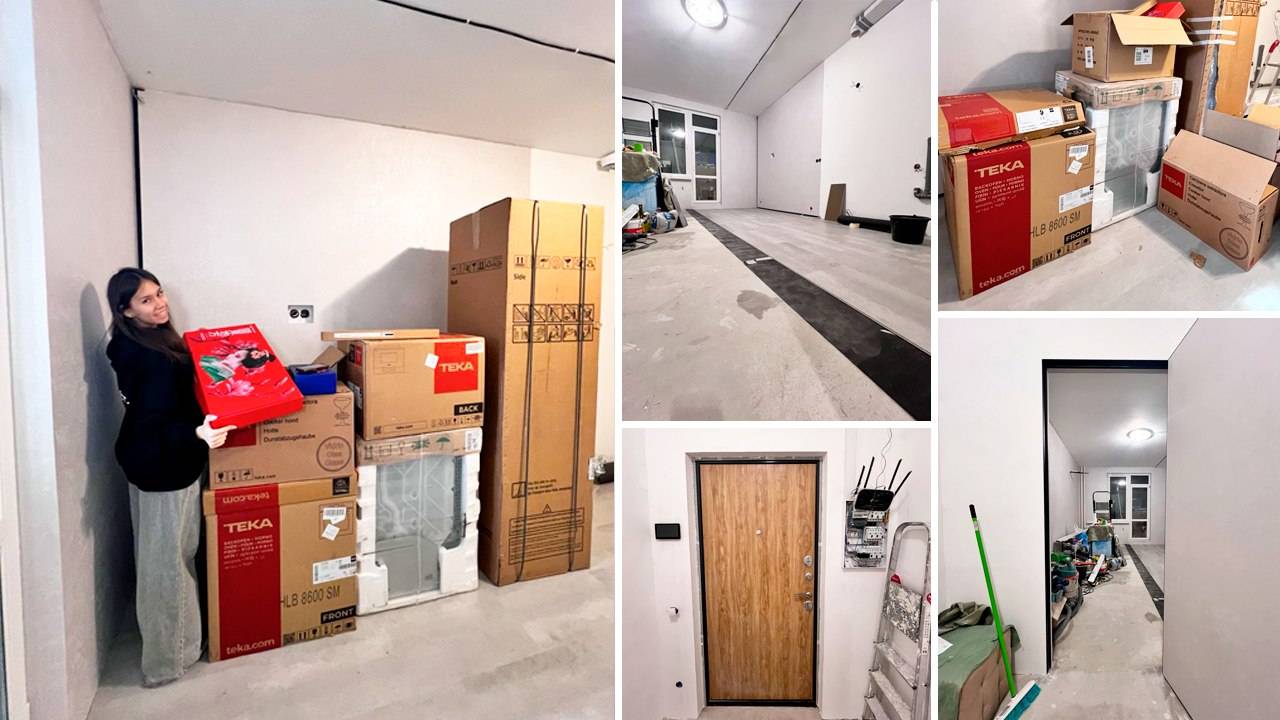 Огромный ХОЛОДИЛЬНИК + ПОСУДОМОЙКА минус КОФЕМАШИНА😭 НАМ привезли БЫТОВУЮ ТЕХНИКУ! смотреть онлайн