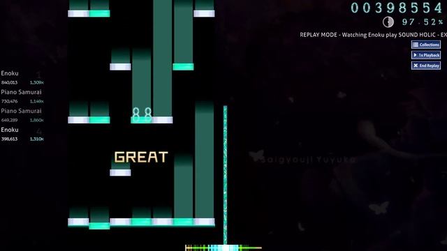 Osu!mania 7k Skin: Emerald Theme Enoku