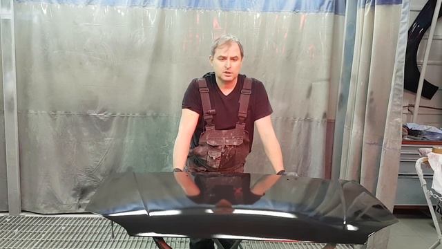 Ремонт капота часть 8/9 шлифование жидкой шпаклёвки и нанесение грунта смотреть онлайн